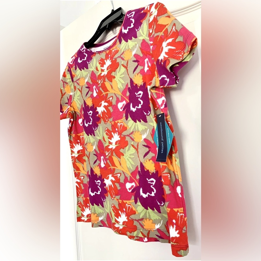 Westbound floral women’s 100% Cotton Top Petite Small PS colorful shirt - Picture 2 of 8